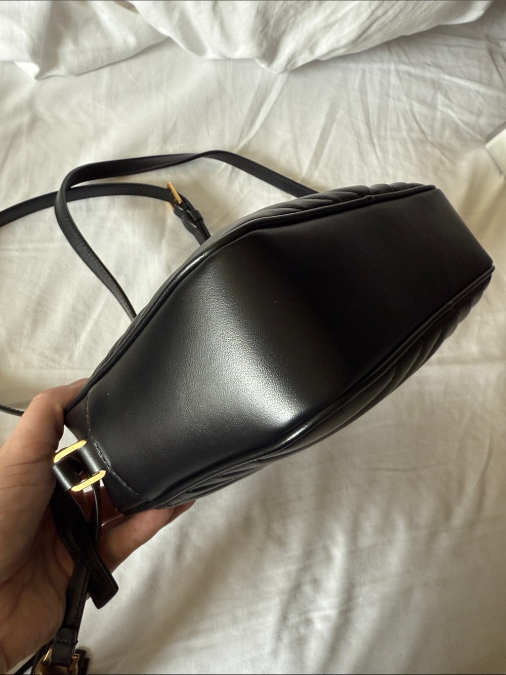 Saint Laurent Black Quilted Lou Camera Bag + Card Holder with Zoomoni organizer - Picture 4 of 15